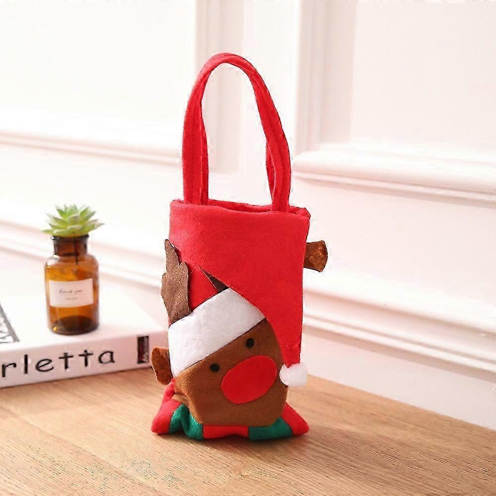 Festive Tote Bag for Christmas Events with Elk Design and Candy Storage