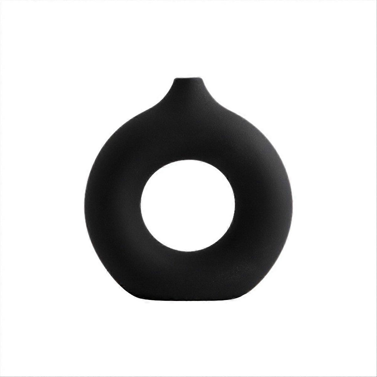 Nordic Ceramic Vase Decor Room Decoration Black,M