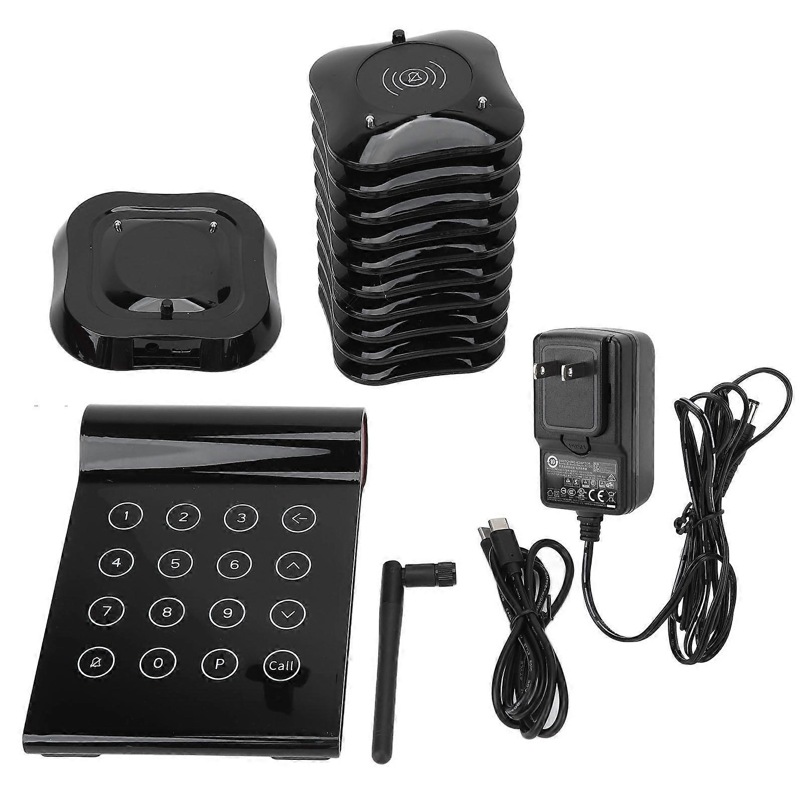 Restaurant Pager System with 10 Pagers Touch Operation Dual Charging Wireless Coaster