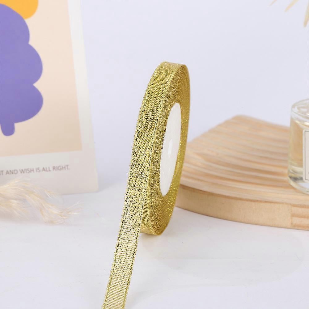 DIY flower wrapping materials in various sizes, including gold and silver glitter ribbons, and colorful ribbons for home textiles and clothi