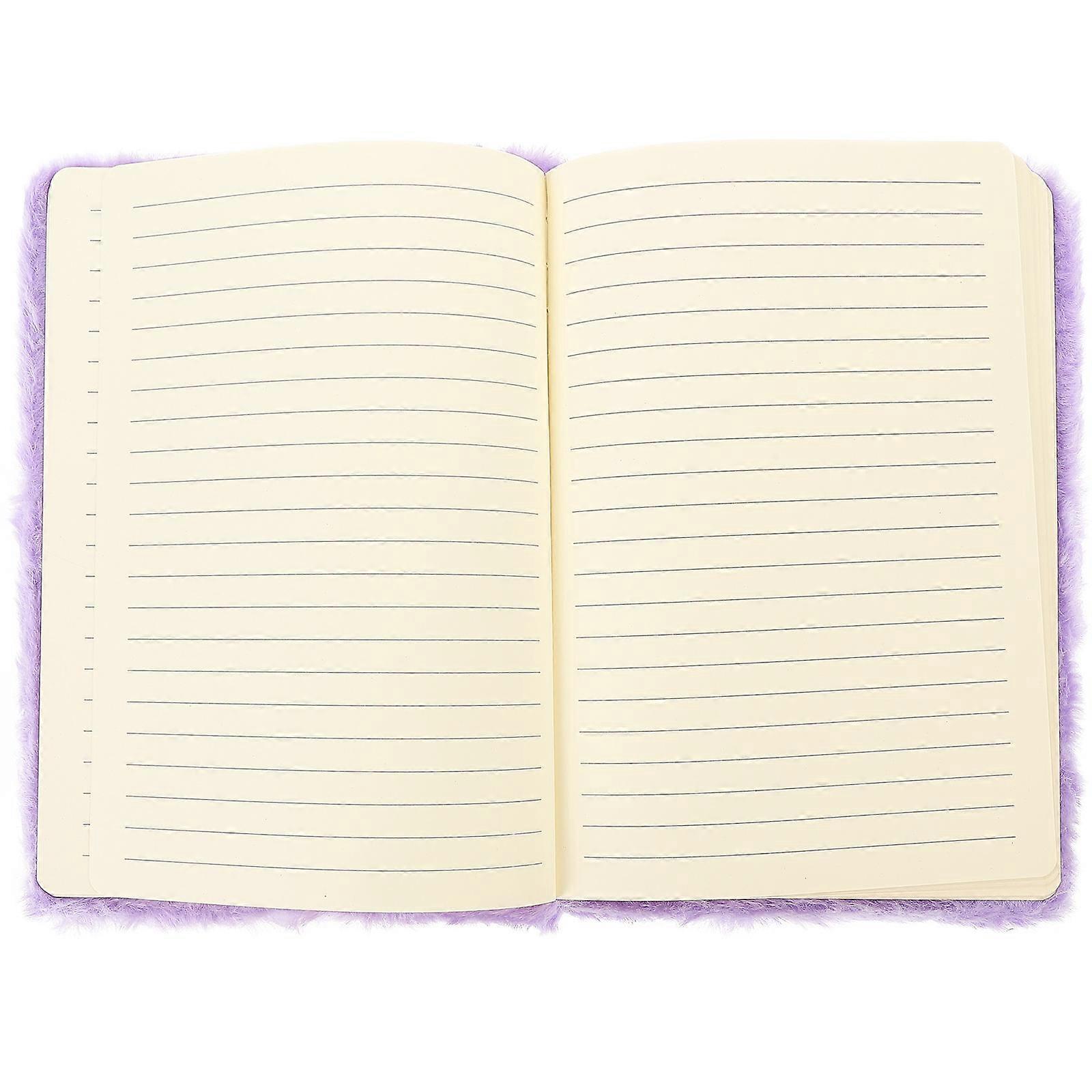 Notebook for Kids Plush Notebook for Daily Use 2Pcs Cartoon Unicorn Violet