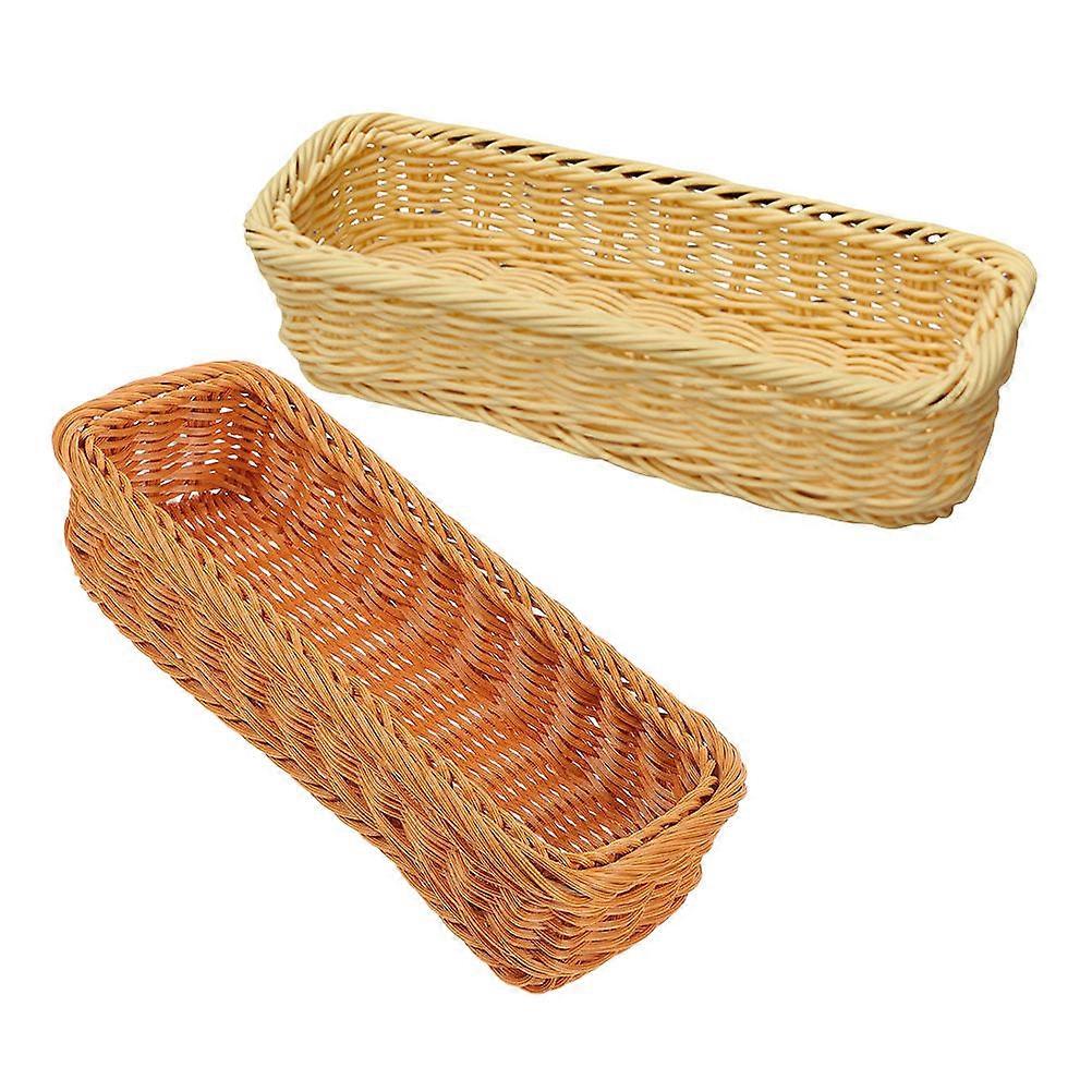 Cutlery Basket Organizer For Kitchen Accessories Assorted Color Woven Design 2Pcs Storage Solution
