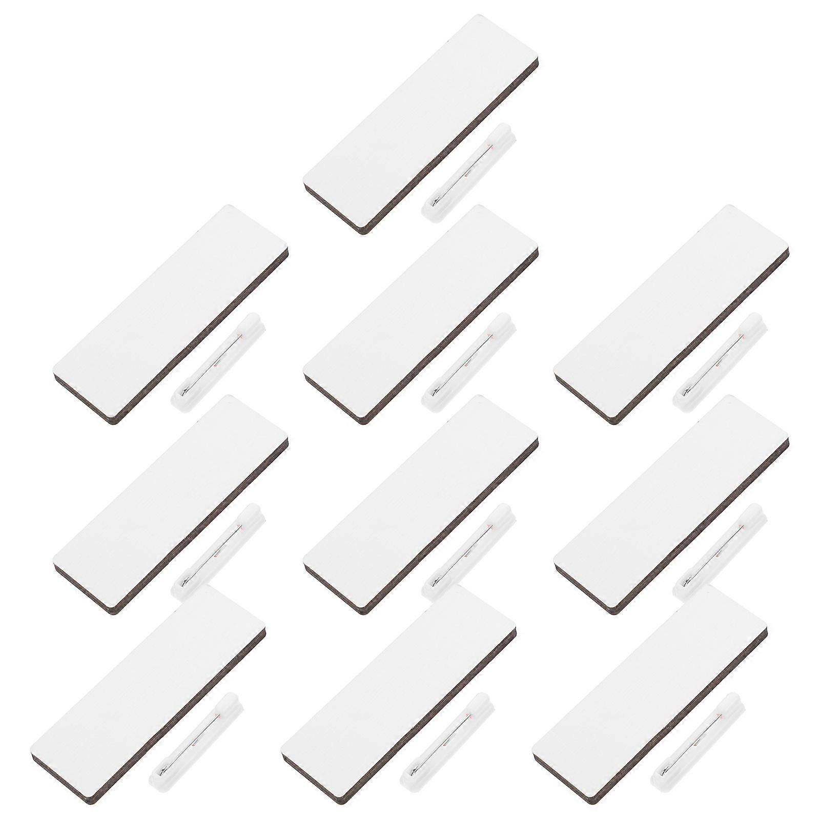 Blank Wooden Name Tags with Clips for DIY 10Pcs Craft Name Badges