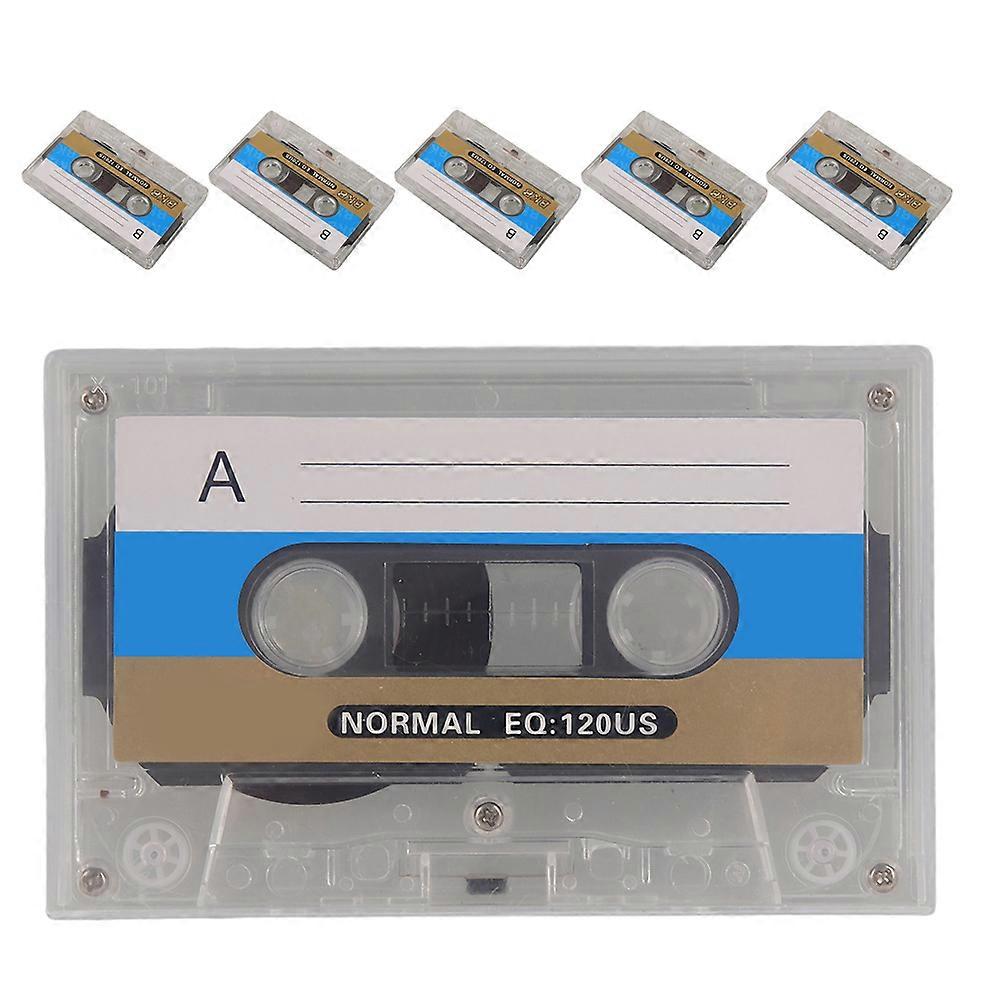 Audio Cassette Tape 6Pcs for Recording Speech and Music with Cases