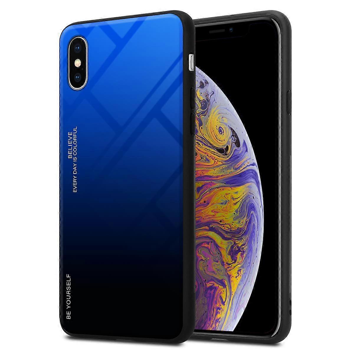 iPhone XS MAX TPU Case - Back Cover with Protective Glass - Two-tone