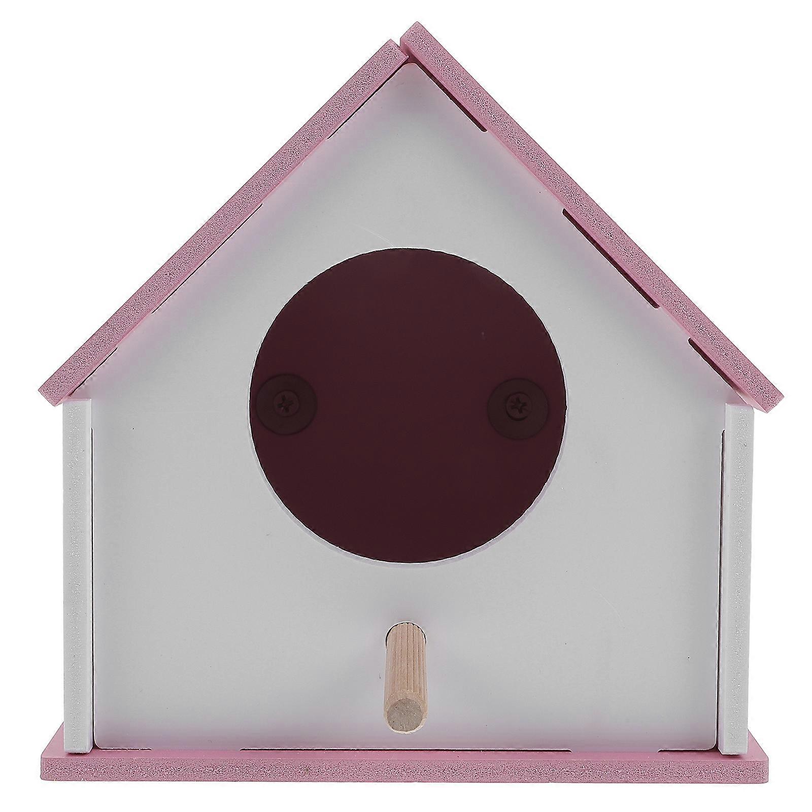 Pink PVC Pet Bird House for Backyard Use with Durable and Weather Resistant Design 6.5 x 4.3 Inches