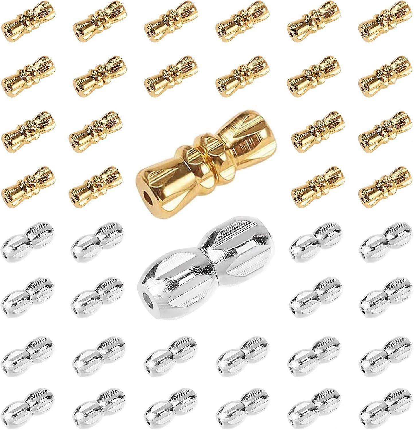100 Sets Barrel Screw Clasp Golden Platinum Twist Clasps Connector 11x5mm Cord End Cap Tip Cord Terminators for Necklace Bracelet Anklet Jewelry Makin