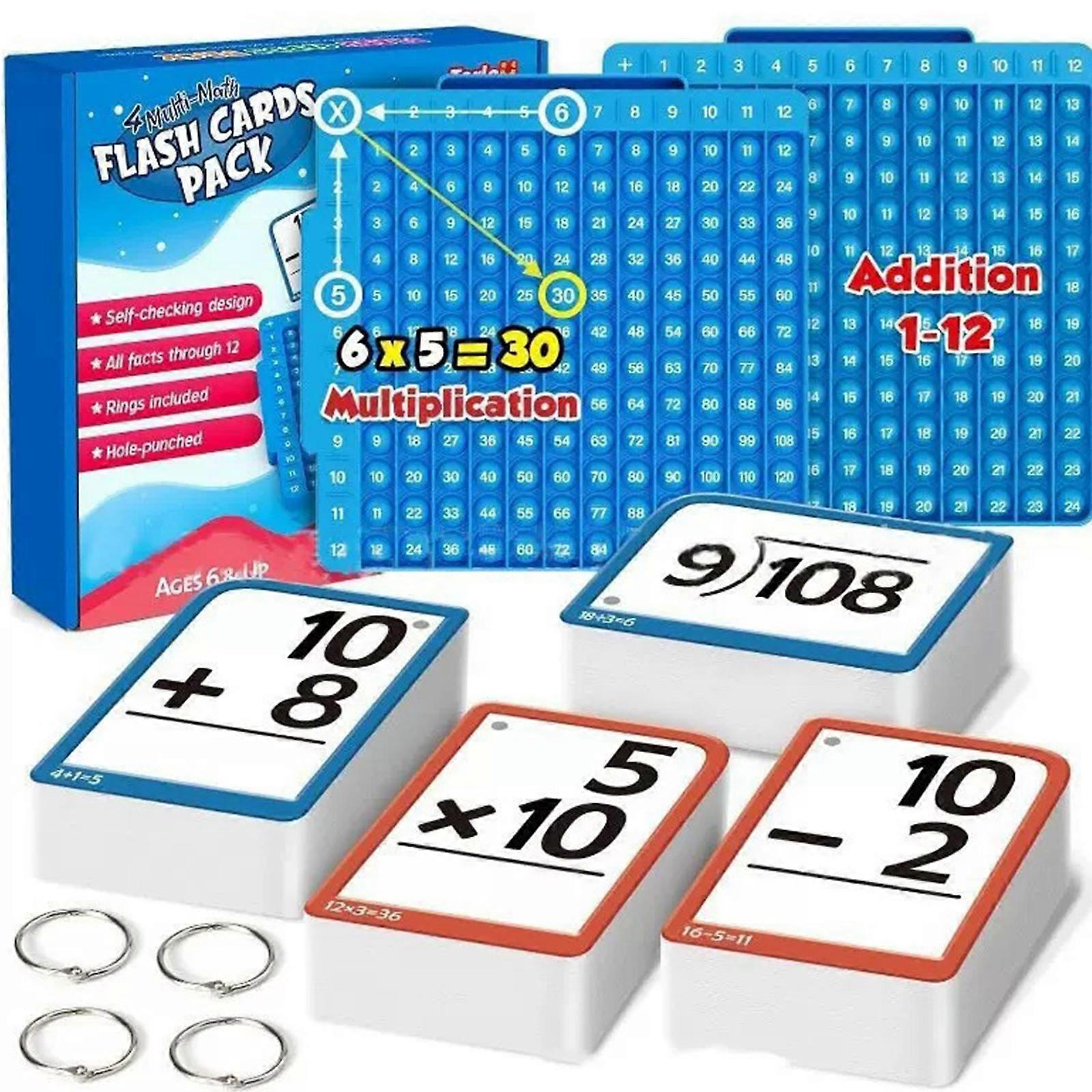 Multifunctional Arithmetics Practice Cards Kids Learning Tool With Quality Paper Materials Interactive Math Study Cards Multicolor