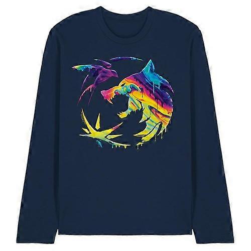 T-shirt à manches longues unisexe adulte The Witcher avec écusson peint