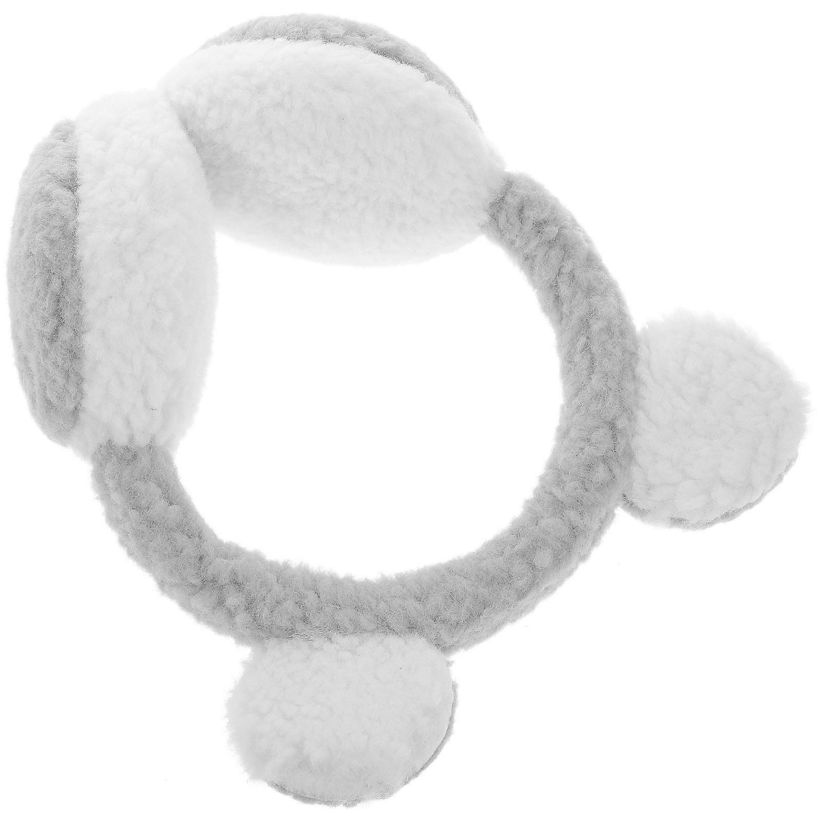 Grey Plush Ear Muffs Headband for 3Pcs Winter Ear Protector