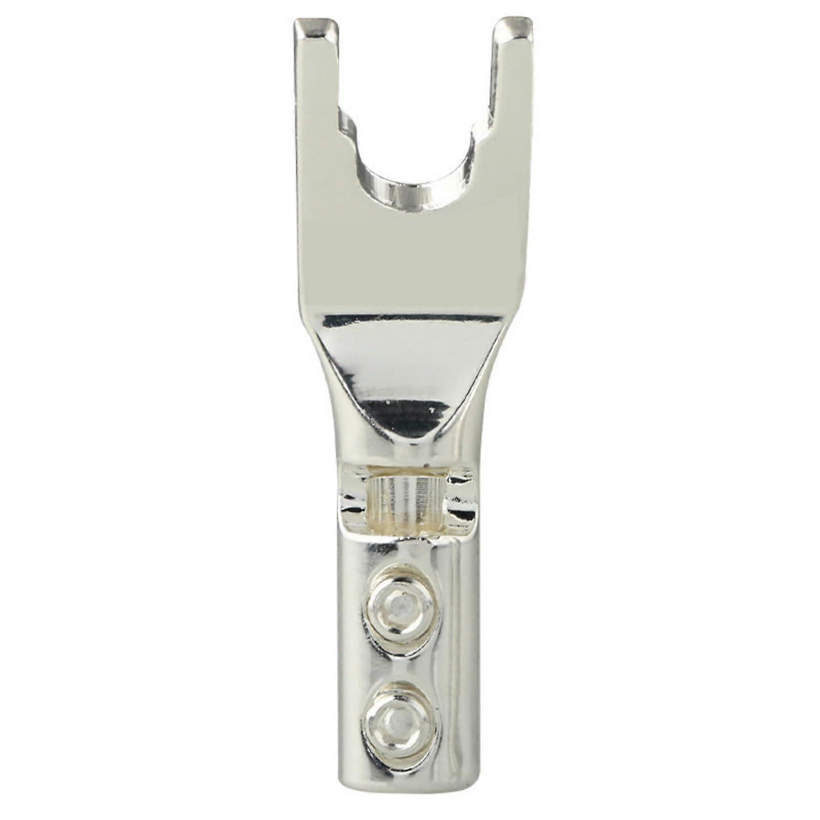 SilverPlated Copper Y Fork Sound Connectors for Speakers and Sound Systems Home Theater Audio Systems Copper Core