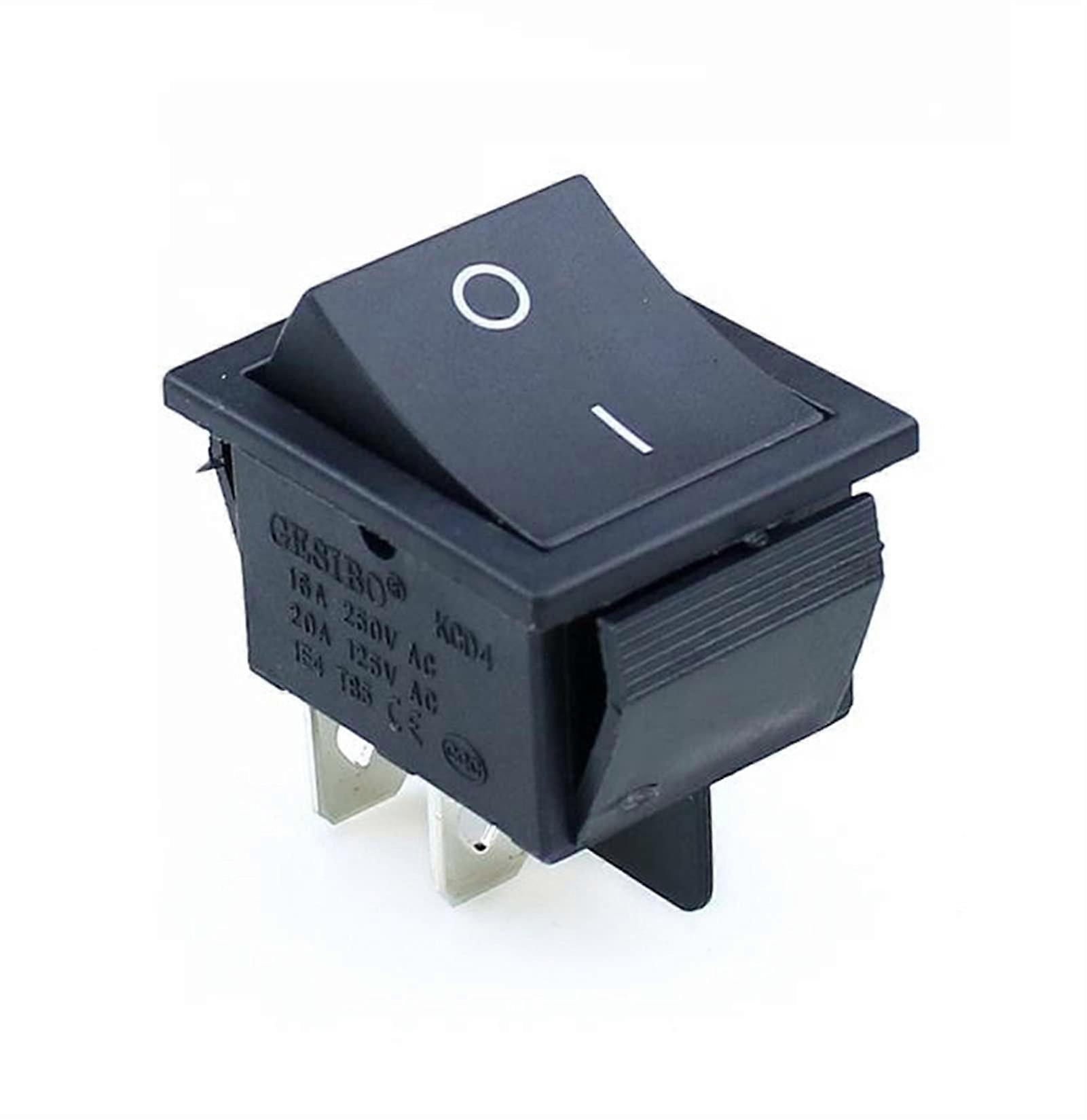 KCD4 4 Pin Rocker Switch with Light ON/OFF 16A 250V Black Rocker Toggle Switch for Appliances