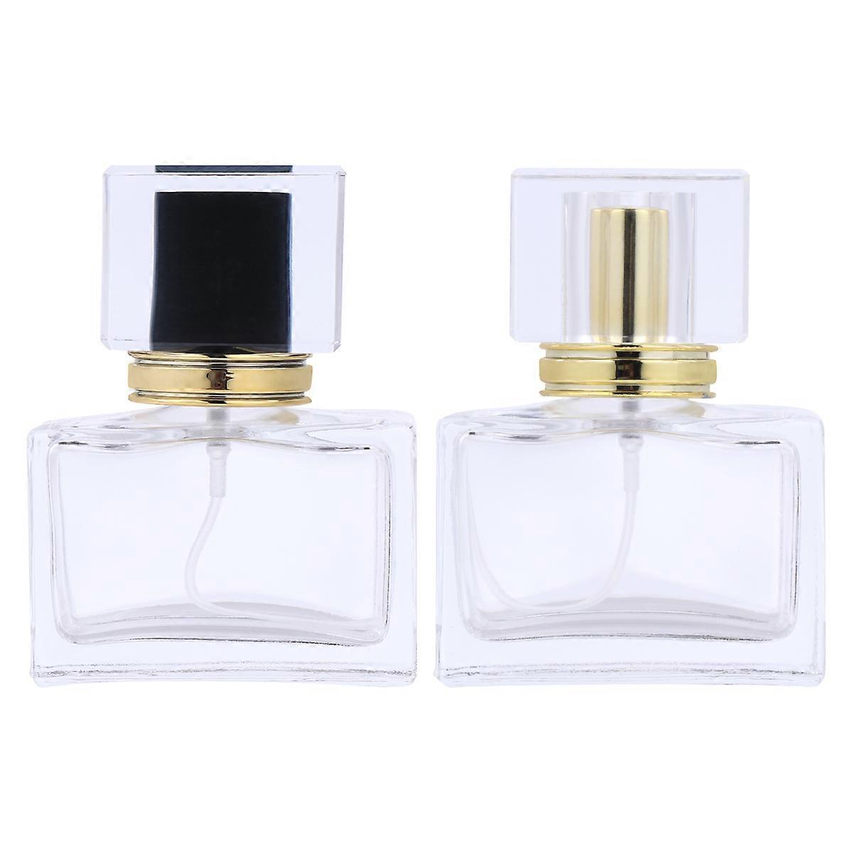 Empty Glass Perfume Bottles for Storage 2Pcs Refillable Liquid Dispenser