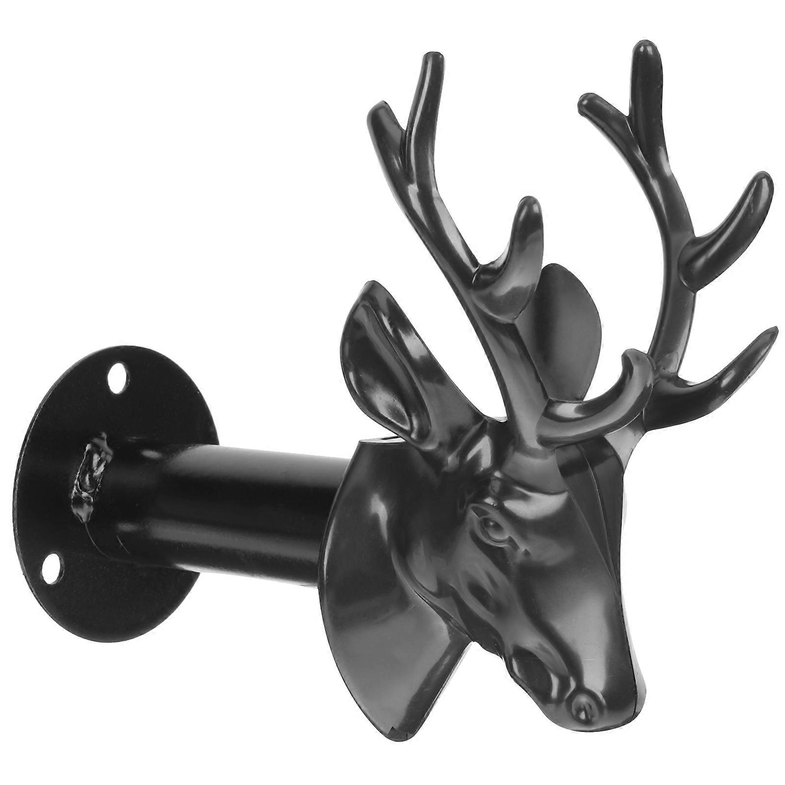 Deer Head Hanger Iron Art Wall Hook for Clothes Storage Black
