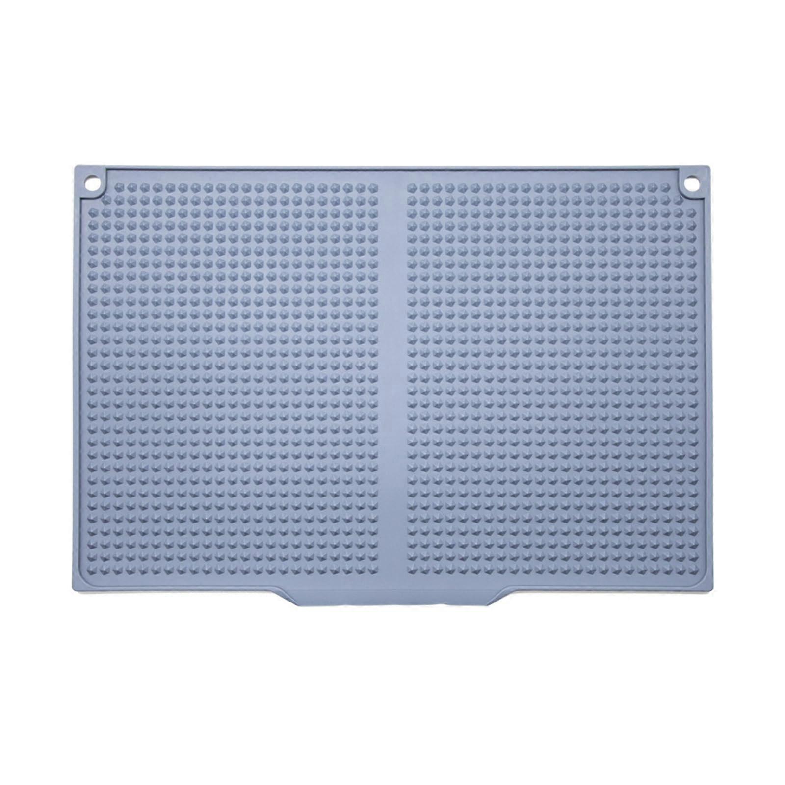Silicone Drying Mat 45x30cm NonSlip Heat Resistant Scratch Kitchen Counter Mat Blue