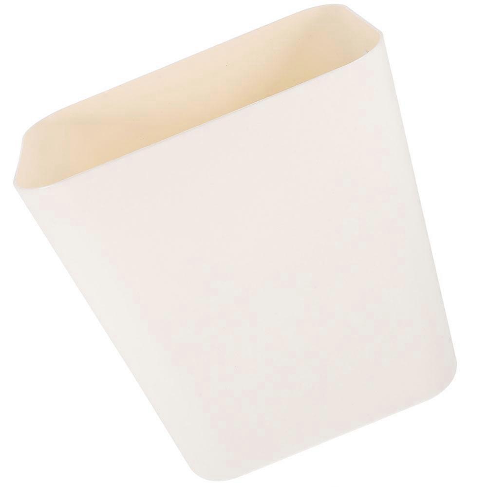 Simple Trash Can Slim Garbage Container for Home Use Beige PP