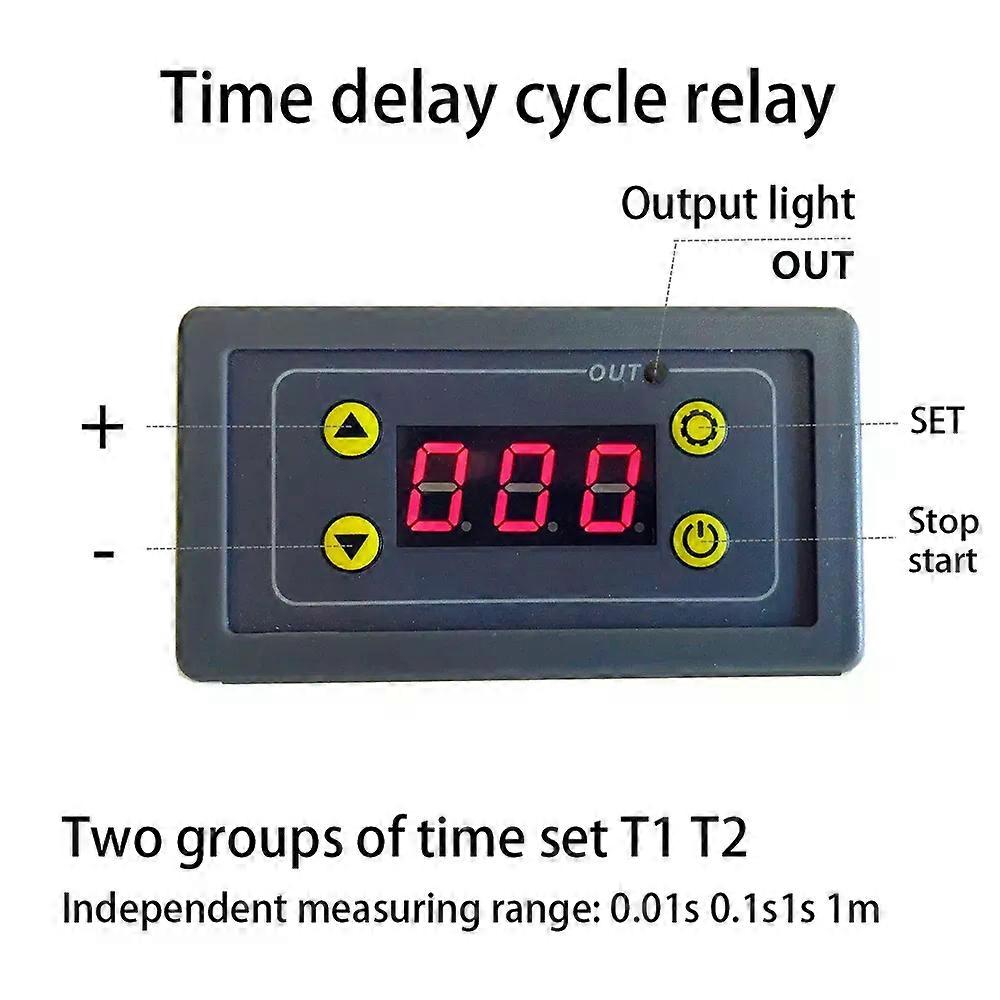Practical Delay Relay Module with LCD Display for DC 5V 12V 24V Digital Timer Cycle Delay Loop Control Switch Module 10A