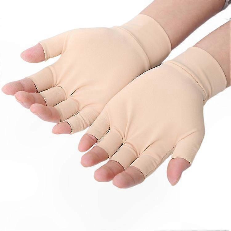 Pair of Half-Finger Compression Gloves for Hand Support