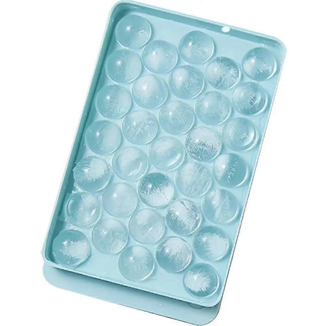 Stackable Ice Cube Tray with Lid, Plastic Easy Release Freezer Trays, Mint Green 2 Pack