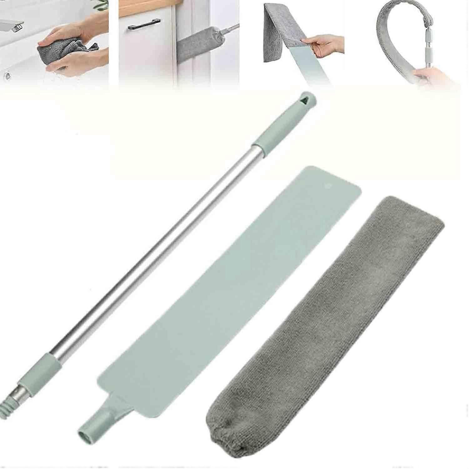 Extendable Microfiber Duster with Bendable Head for  Ceilings and Under Furniture, Washable 100in Handle