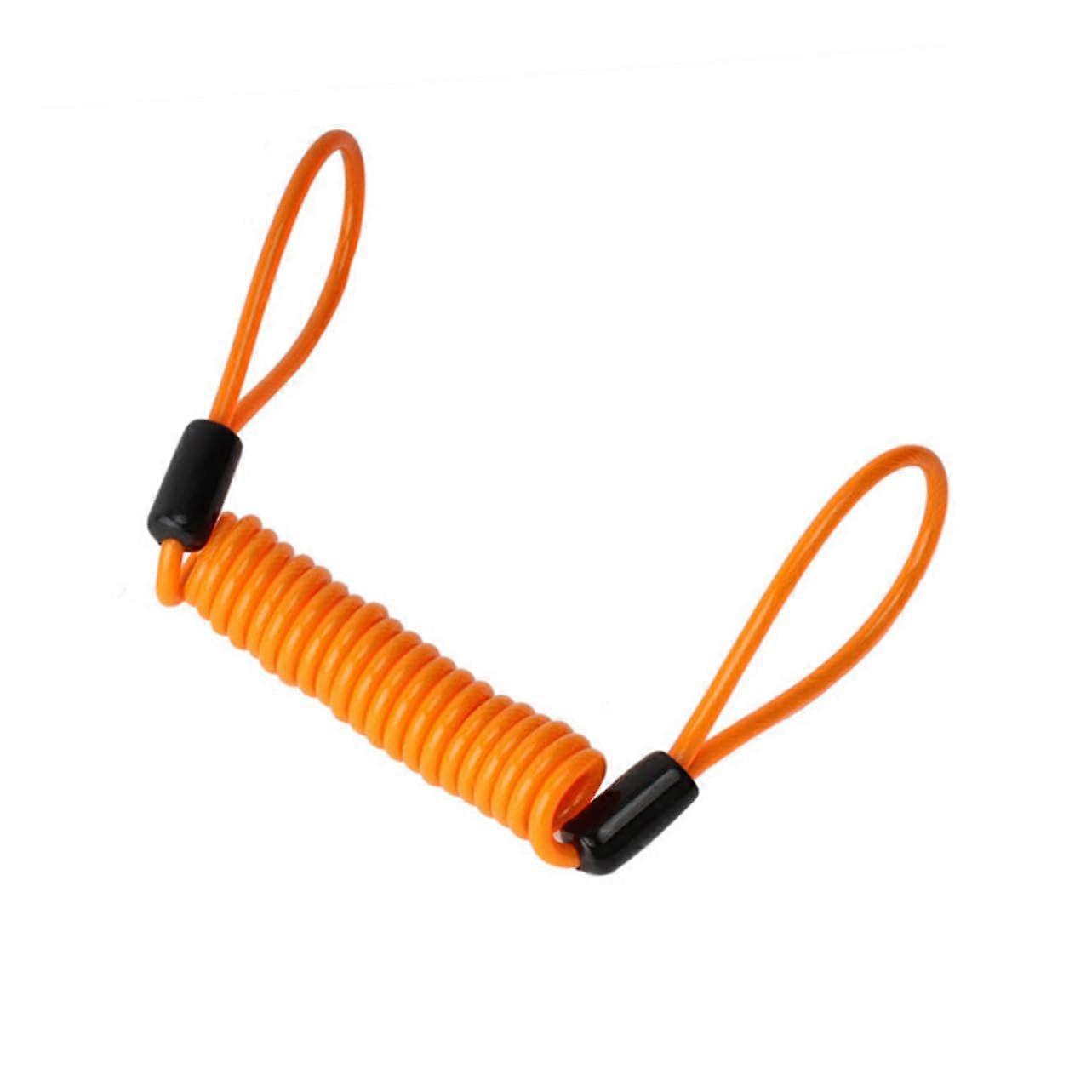 Motorcycle Disc Lock Reminder Cable 2M Bright Orange Visual Theft Deterrent for Bike Security