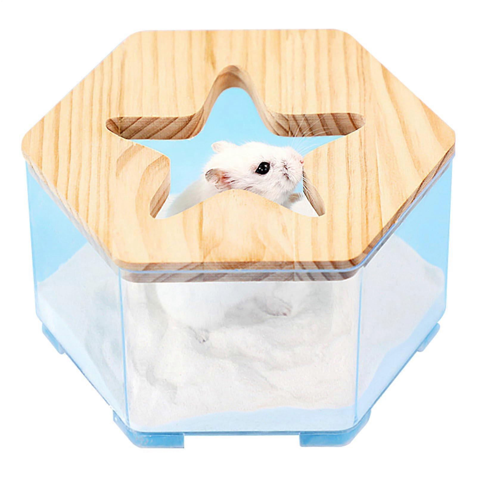 Hamster Sand Bath Box Transparent SplashProof Easy Clean Gerbil Bathroom for Daily Use