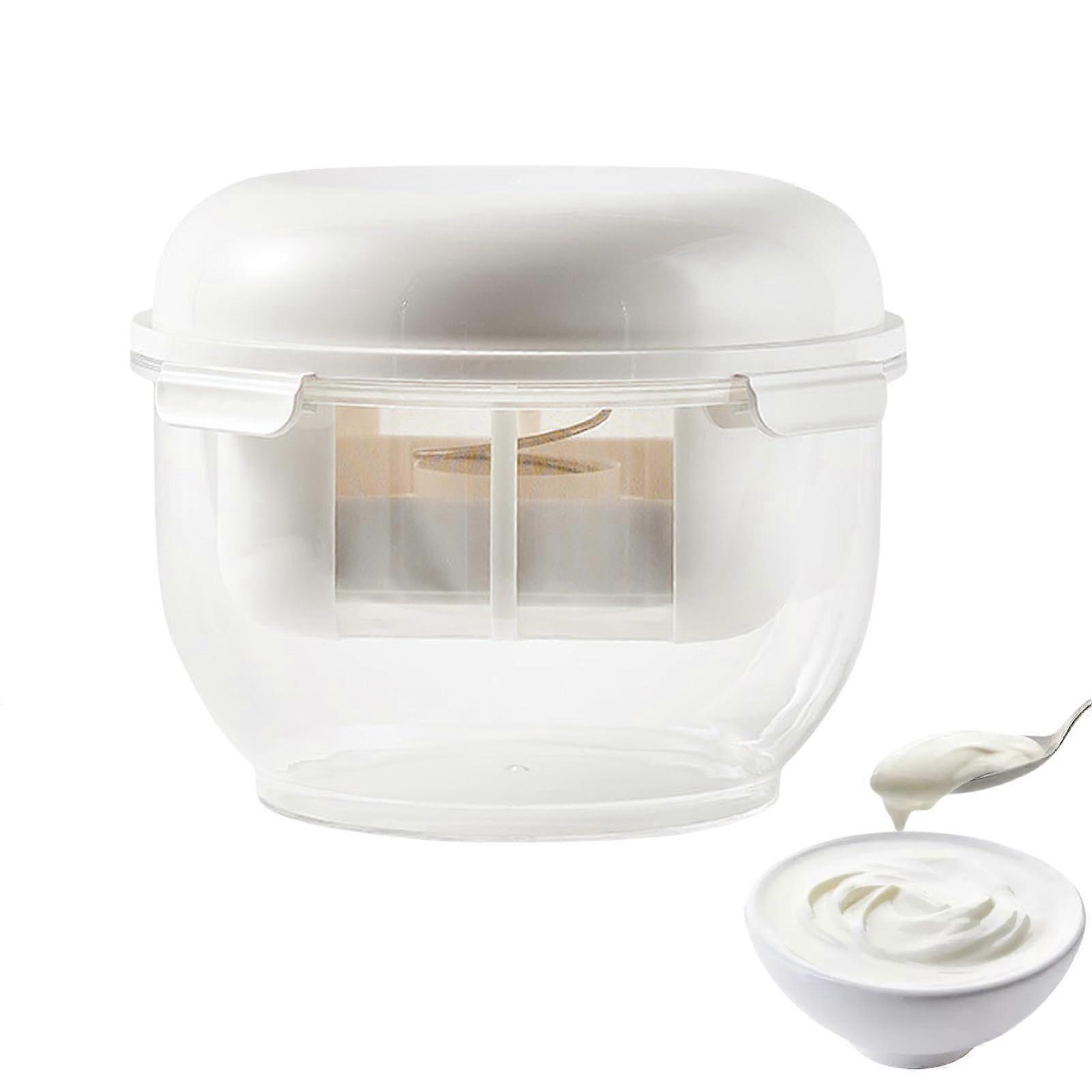 Yogurt Strainer with Transparent Lid, Compact Nut Milk Strainer and Multifunctional Whey Separator