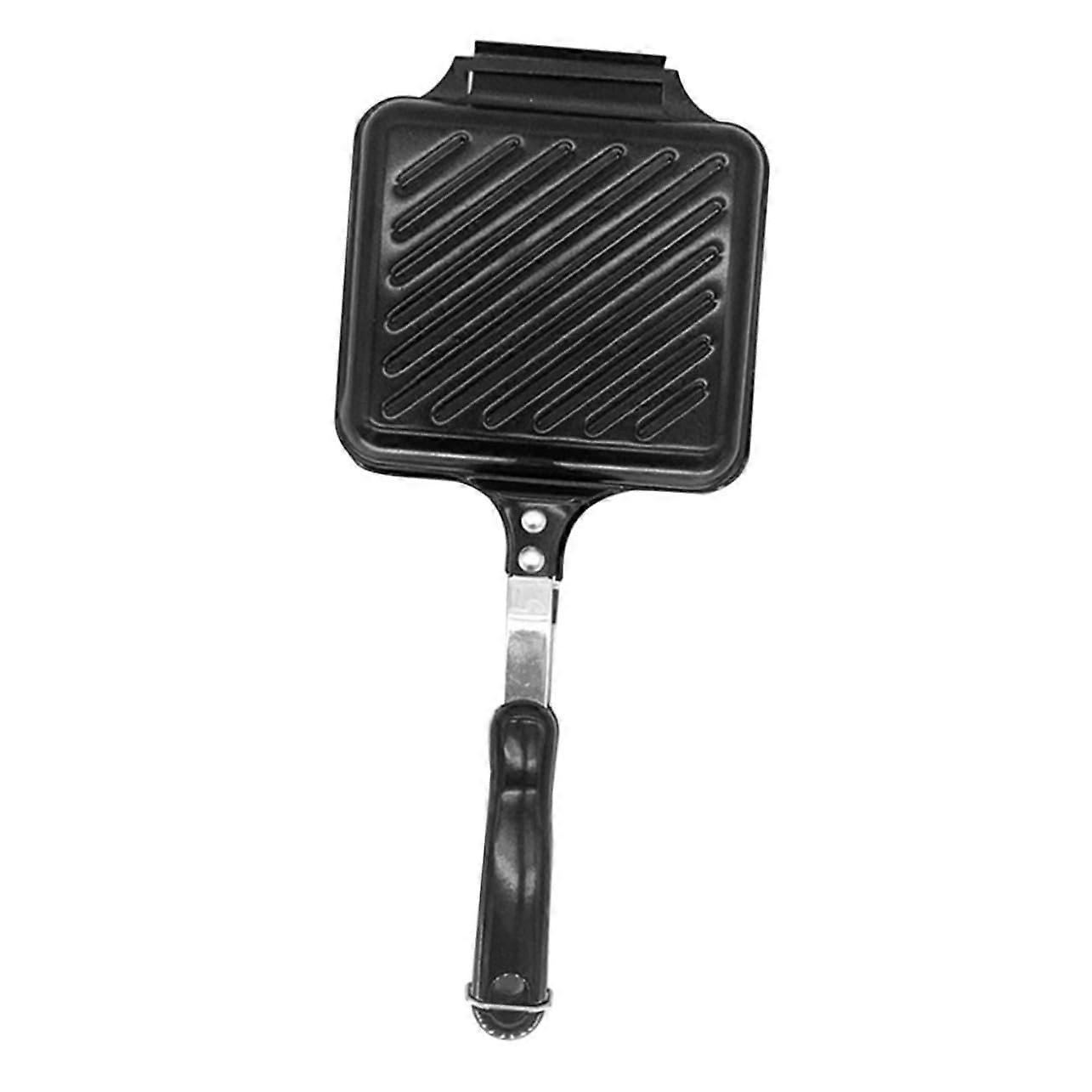 NonStick DoubleSided Sandwich Maker Frying Pan for Bread Eggs Waffles and Outdoor Cooking