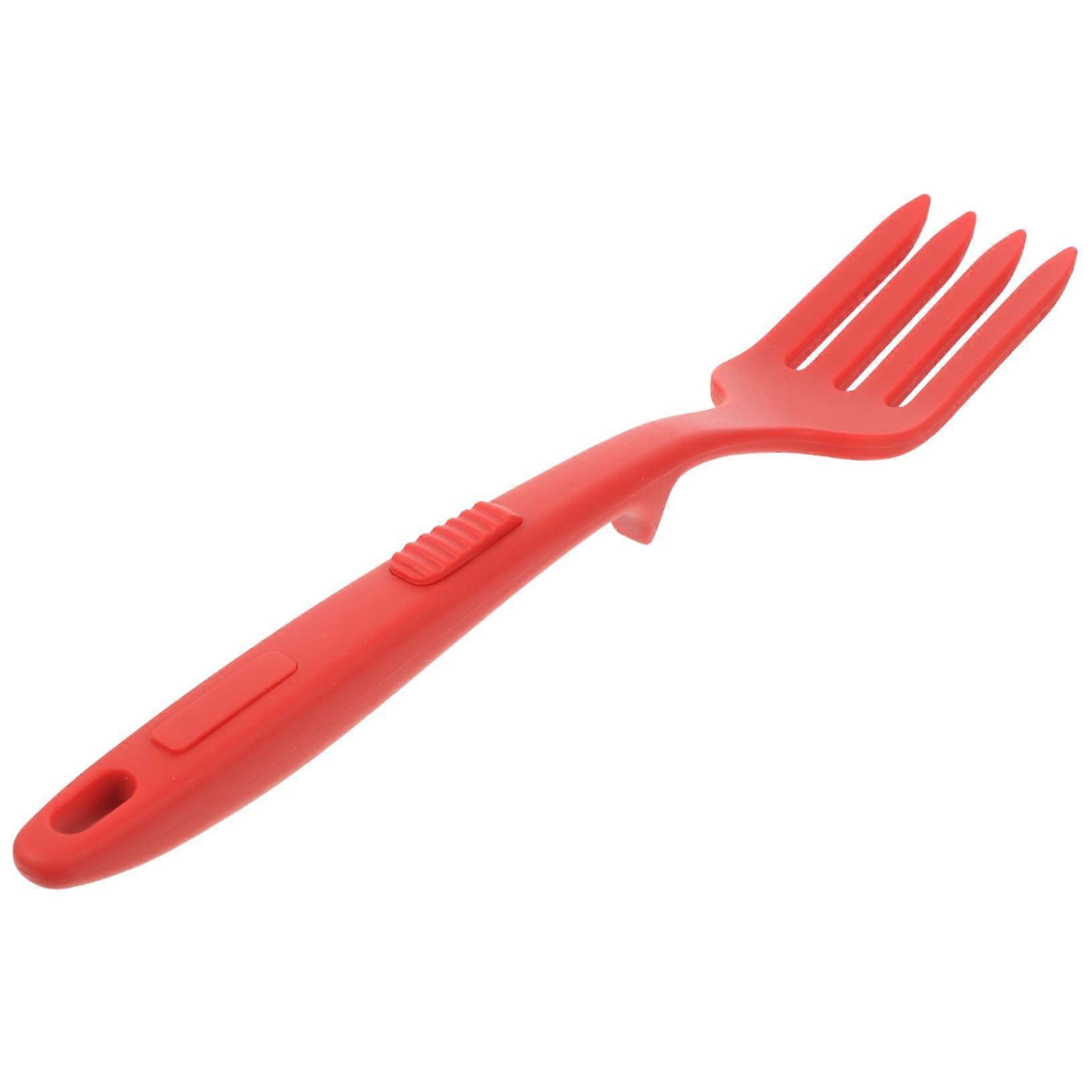 Silicone Spaghetti Server Fork Heat Resistant Nonstick Pasta Utensil with Ergonomic Grip