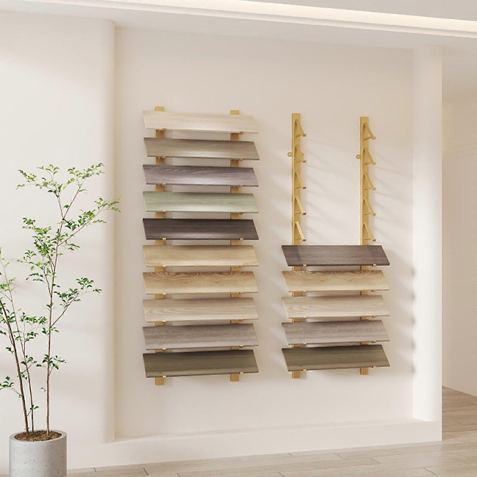 Wall Mounted Tile Display Stand with Large Capacity, Durable Iron Rack for Samples and Doors