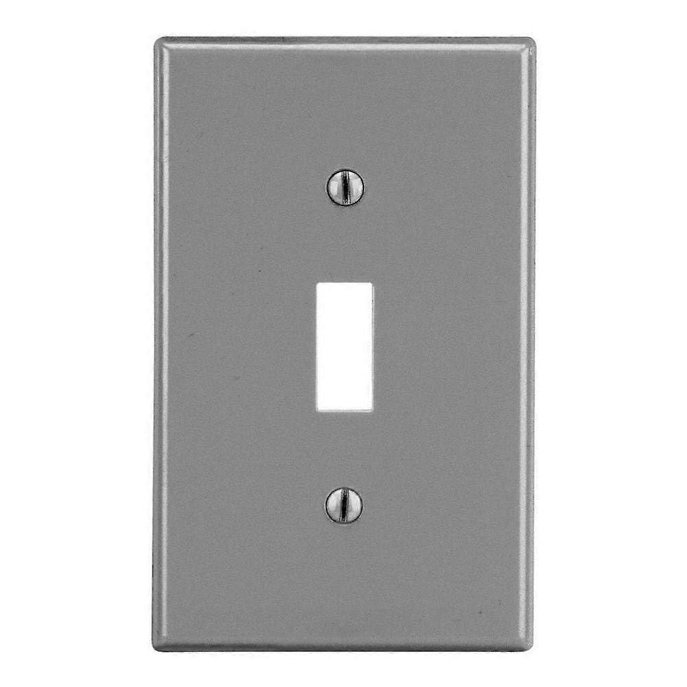 Gray Single Gang Toggle Switch Wall Plate, Mid Size Smooth Finish for Hubbell, Easy Install