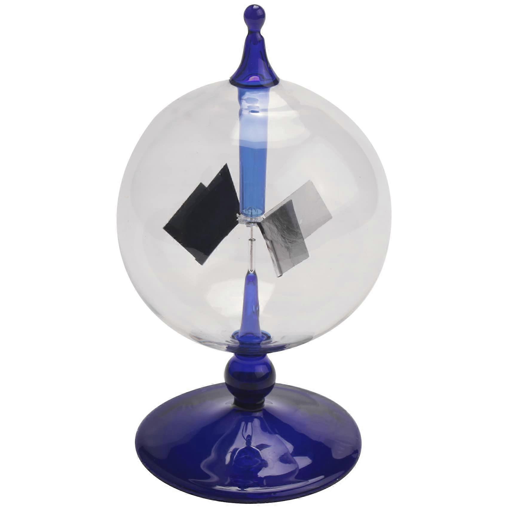 Blue Glass Solar Powered Radiometer LightDriven Motion Home Desk Decoration Display