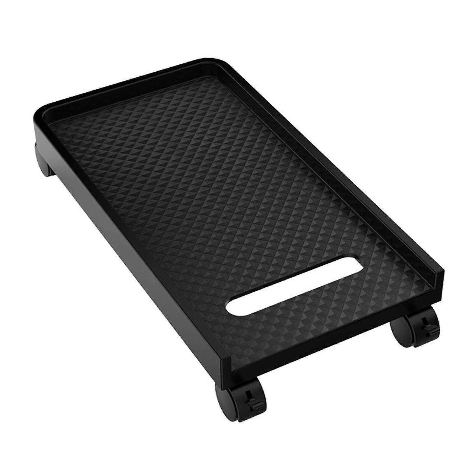 Adjustable PC Tower Stand with Wheels, Carbon Fiber Pattern,  Load Capacity, Easy Carry Handle