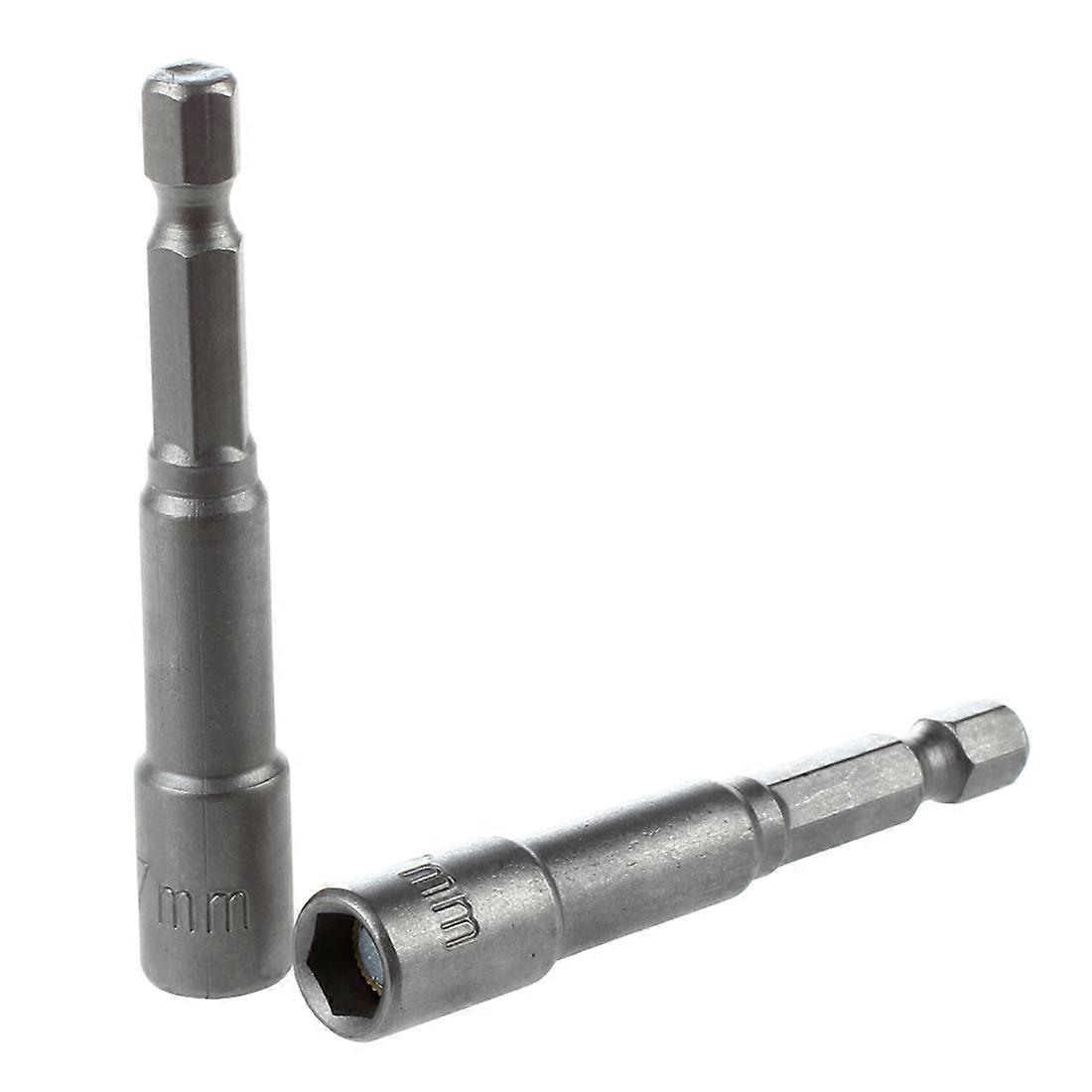 2 Pcs Magnetic 7/25 Hex Socket 1/4 Shank Spanner Nut Setter Driver Bit