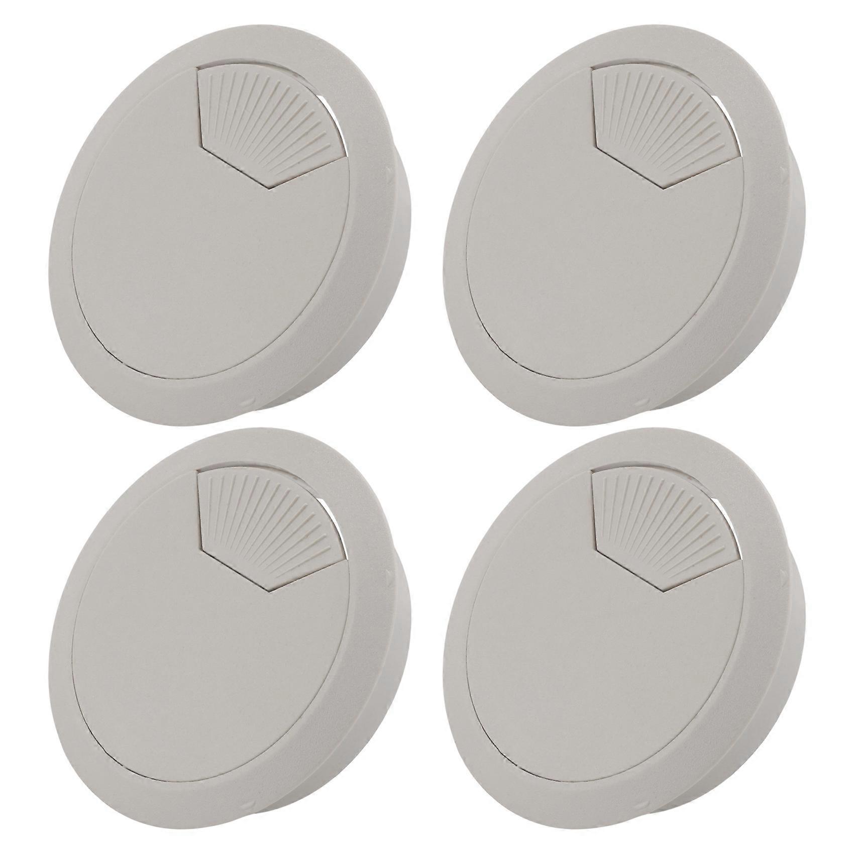 4 Pcs 53mm Drill Hole Plastic Home Computer Desk Cable Cord Grommets