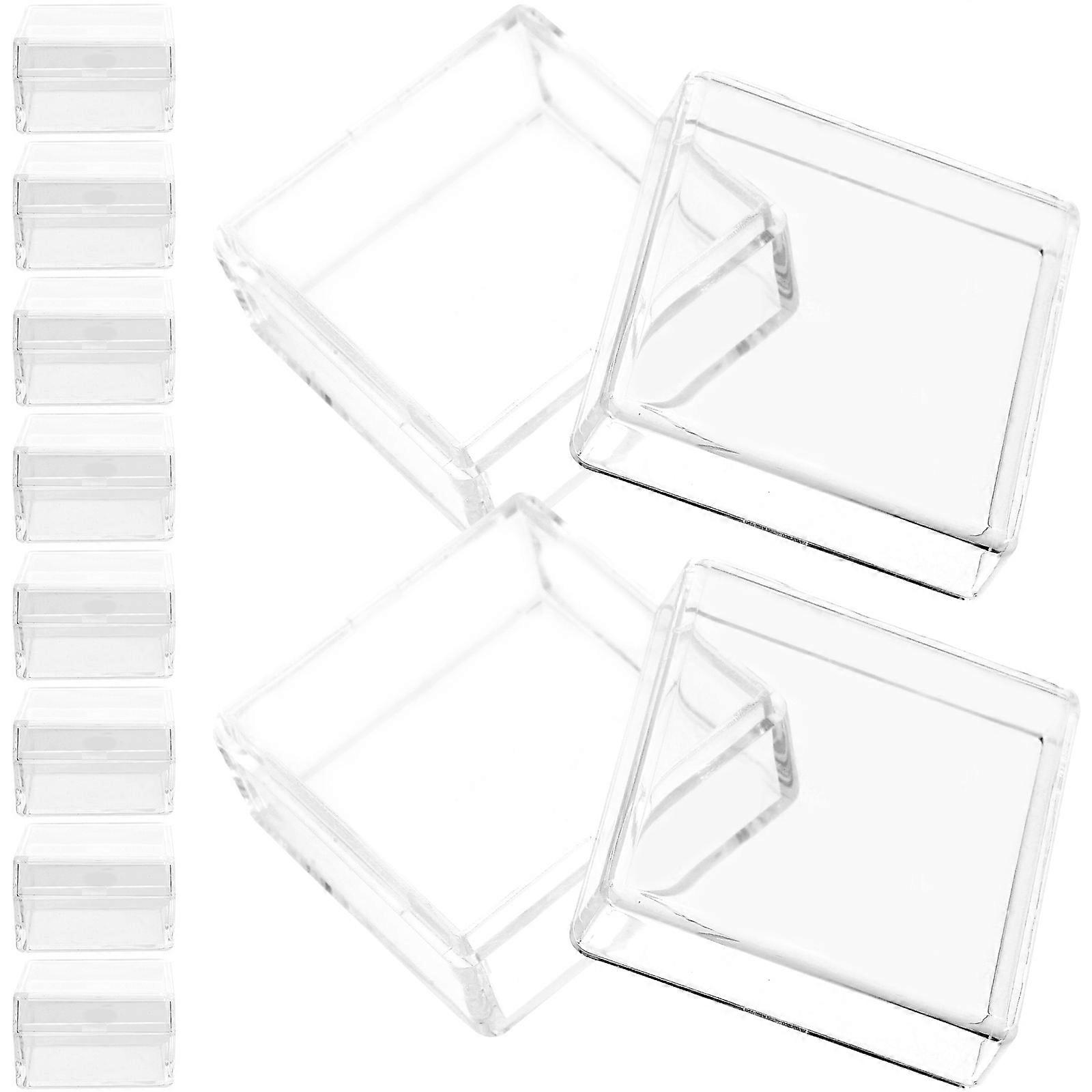 Transparent Plastic Storage Case for Specimen Display Box 10Pcs Set
