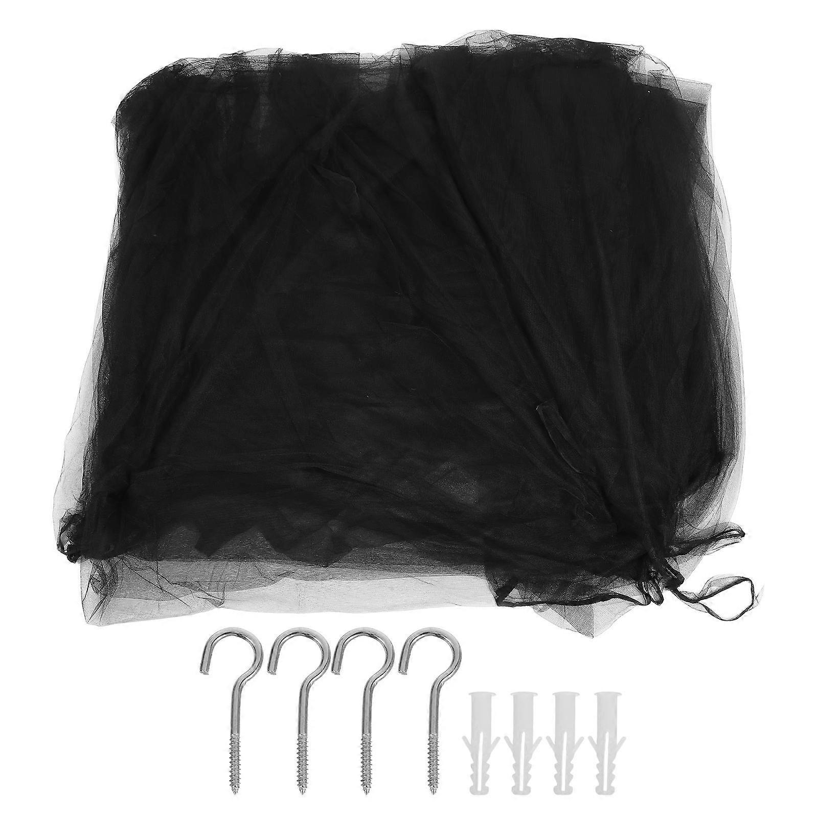 3Pcs Bed Canopy for Mosquito Netting Black Large Square Bedroom Decor