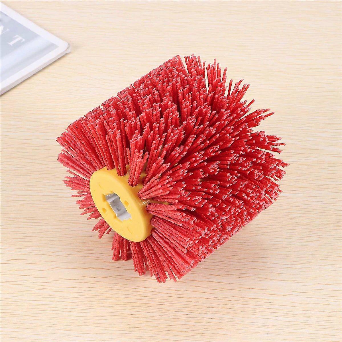Red Abrasive Wire Drum Brushes Deburring Polishing Buffing Wheel