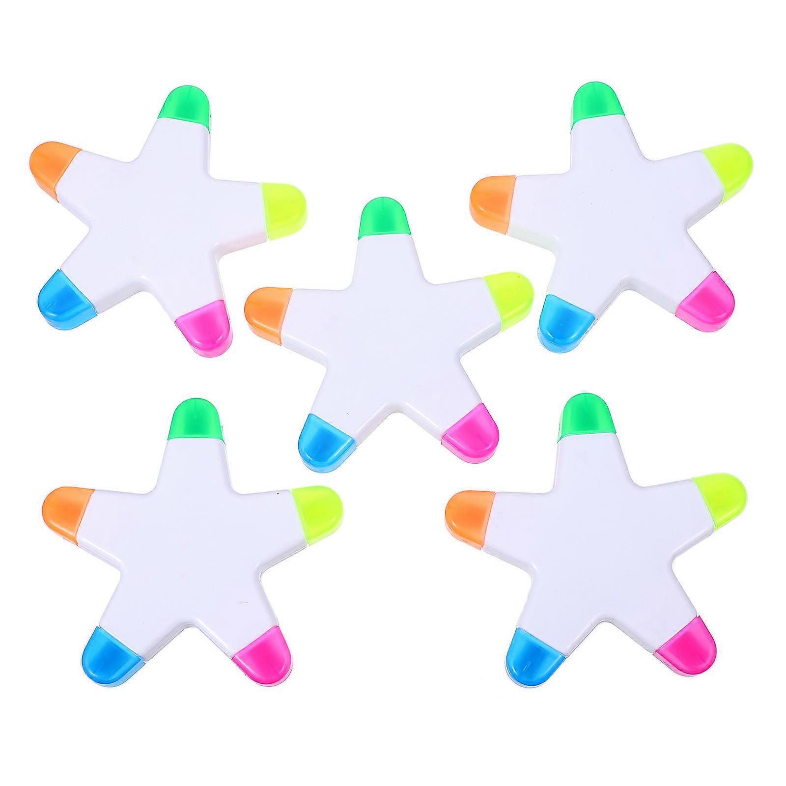 Shape Highlighter Pen for Note Taking 5Pcs Assorted Colors