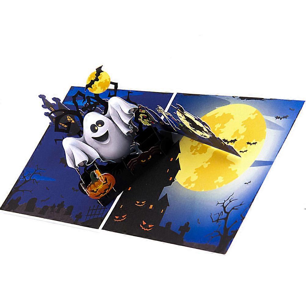 Thank You 3D Up Ghost Pumpkin Spider Halloween Greeting