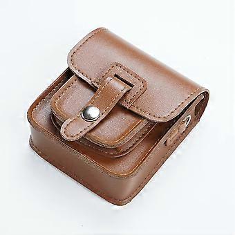 Console Travel Storage Bag for Anbernic RG34XXSP PU Leather Anti-Scratch Protective Case Outdoor Flap Pouch