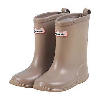 Bottes de pluie pour filles, motif tendance, vêtements d'extérieur, bottes de pluie, chaussures de rentrée scolaire, bottes de travail (Vêtements de pluie, marron, 9-10 ans)