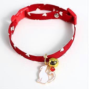 Pxcl Pet Supplies Pet Collar Red Kitten Pendant Cat Dog Safety Necklace