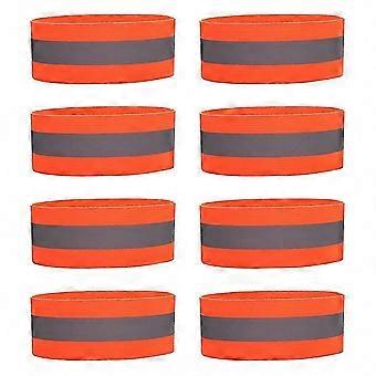 8pcs Reflective Wristbands for Running, Cycling, Night Walking - High Visibility Safety Gear