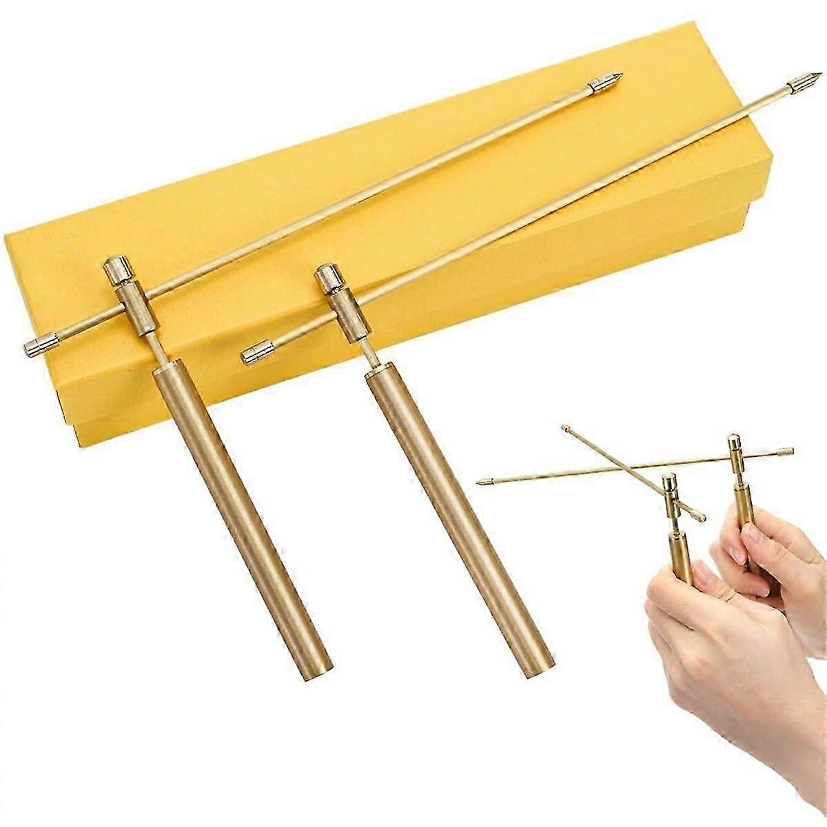 2 Pieces Copper Dowsing Rod, Flexible Divining Rods Rotation Tool, Solid Copper and Brass Dowsing Ro
