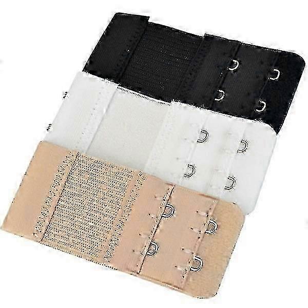 Bra extender Double hooks White/Black/Beige 3-pack
