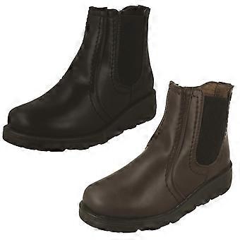 Ladies Spot On Extra Wide Ankle Boots F4474 - Brown Synthetic - UK Size 10 - EU Size 43 - US Size 12