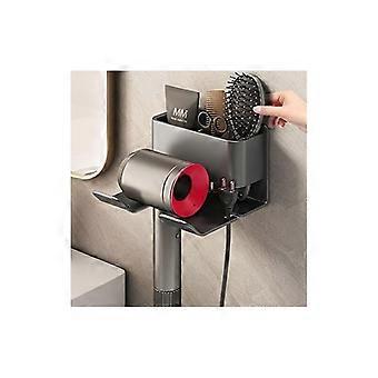 14x5x7.5cm Hair Dryer Holder, Aluminum Hair Dryer Holder No Drilling with Cable Management, Wall Mounted Hair Dryer Holder for Bedroom Hotel Bathroom 