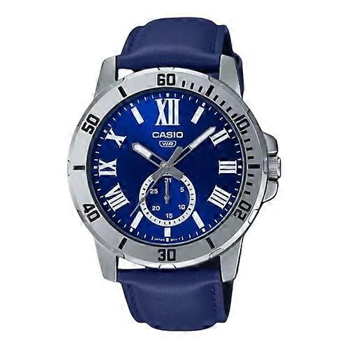 CASIO COLLECTION DIVER DATE LEATHER - BLUE