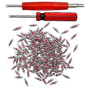 102 stks Ventiel Stem Verwijdering Tool Ventiel Kernen Motorfietsen Banden Reparatie Tool Voor Personenauto, Suv, Vrachtwagen, Fiets, Motorfiets